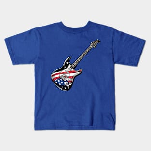 American Guitar Flag Kids T-Shirt